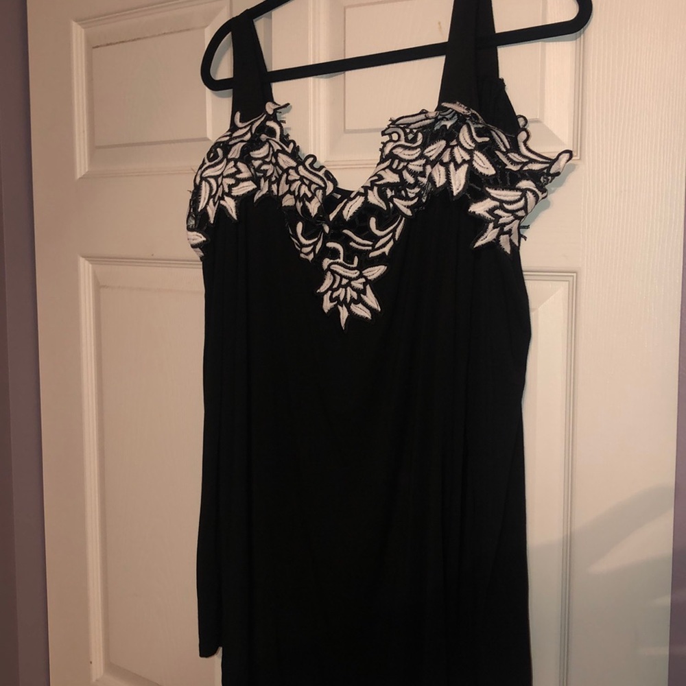 Black Cold shoulder long sleeve with lace details